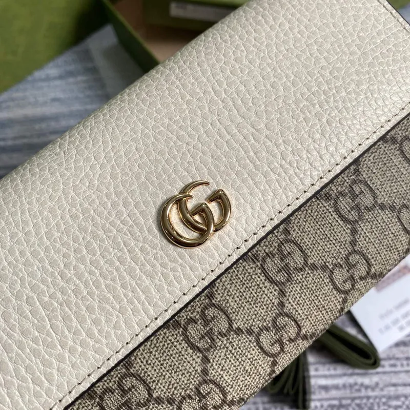 Gucci 546585 GG Marmont Chain Wallet White