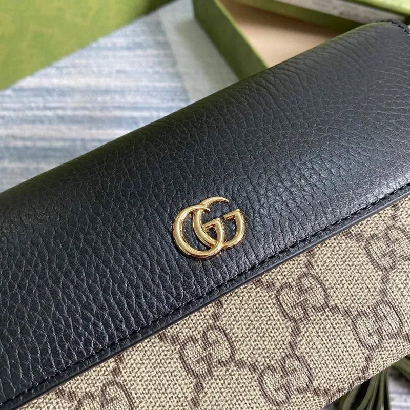 Gucci 546585 GG Marmont Chain Wallet Black