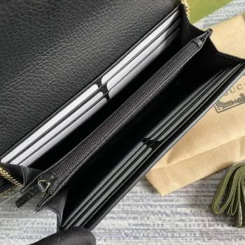 Gucci 546585 GG Marmont Chain Wallet Black