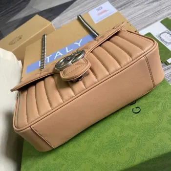 Gucci 443497 GG Marmont Small Shoulder Bag Rose beige
