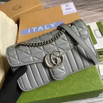 Gucci 443497 GG Marmont Small Shoulder Bag Gray
