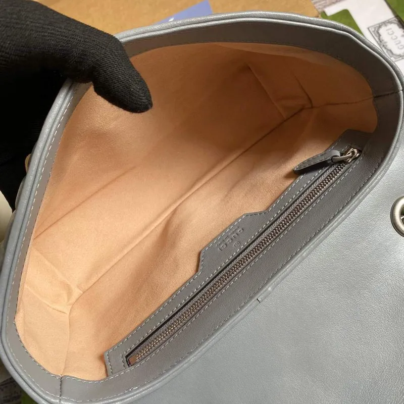 Gucci 443497 GG Marmont Small Shoulder Bag Gray