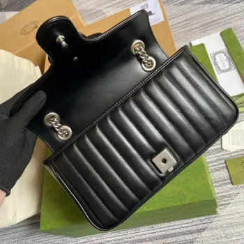 Gucci 443497 GG Marmont Small Shoulder Bag Black