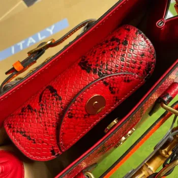 Gucci Diana Small Tote Bag Snake Top Handle Bag 660195 Red
