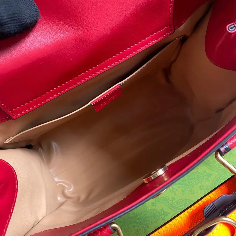 Gucci Diana Small Tote Bag Snake Top Handle Bag 660195 Red