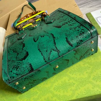 Gucci Diana Small Tote Bag Snake Top Handle Bag 660195 Green