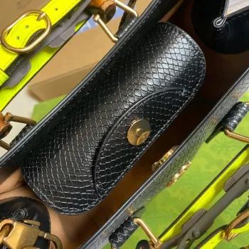 Gucci Diana Small Tote Bag Snake Top Handle Bag 660195 Black