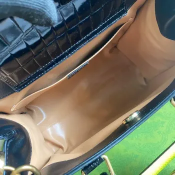 Gucci Diana Small Tote Bag Crocodile Top Handle Bag 660195 Black