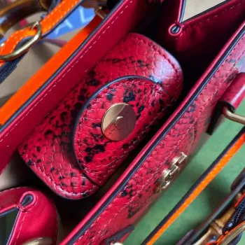 Gucci Diana Mini Tote Bag Snake Top Handle Bag Gucci  655661 Red