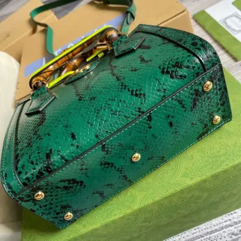 Gucci Diana Mini Tote Bag Snake Top Handle Bag Gucci  655661 Green