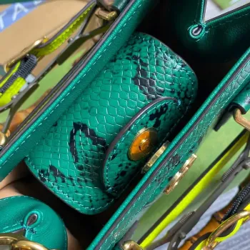 Gucci Diana Mini Tote Bag Snake Top Handle Bag Gucci  655661 Green