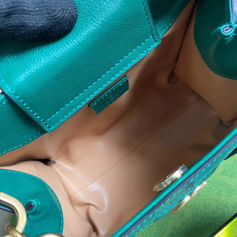 Gucci Diana Mini Tote Bag Snake Top Handle Bag Gucci  655661 Green