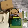 Gucci Diana Mini Tote Bag Ostrich LeatherTop Handle Bag Gucci  655661 Green