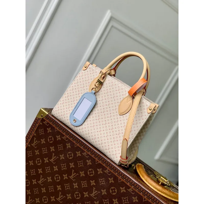 LV M15138 Louis Vuitton OnTheGo PM Bag Azure Blue/Sand