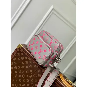 LV M15024 Louis Vuitton Nil Messenger Bag Grey/Pink