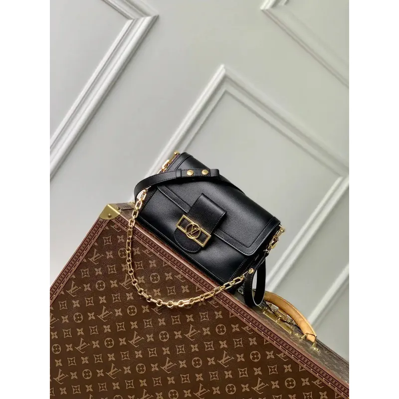 LV M25209 Louis Vuitton Dauphine Soft MM Bag Black