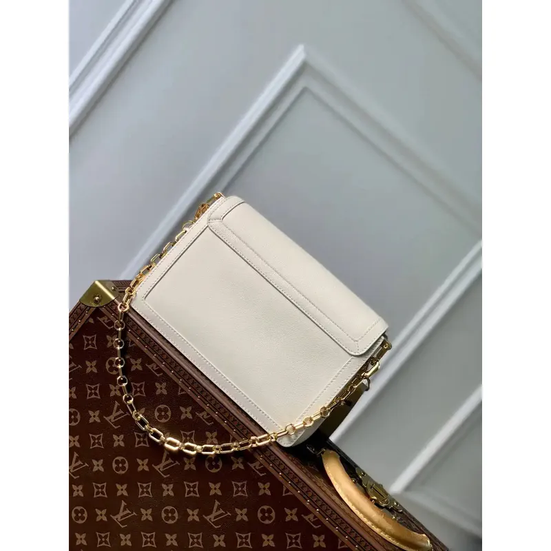 LV M25050 Louis Vuitton Dauphine Soft MM Bag White