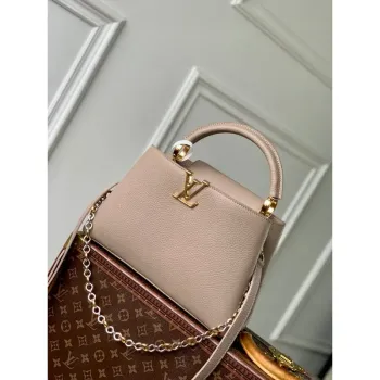 LV M12935 Louis Vuitton Capucines MM Handbag Galet Gray