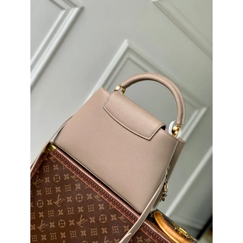 LV M12935 Louis Vuitton Capucines MM Handbag Galet Gray