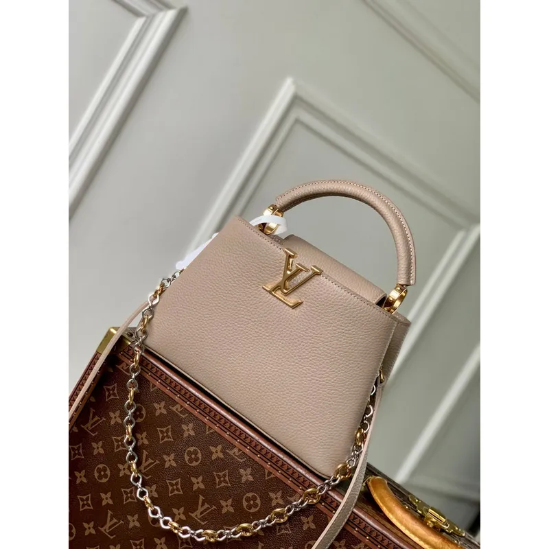LV M12935 Louis Vuitton Capucines BB Handbag Galet Gray