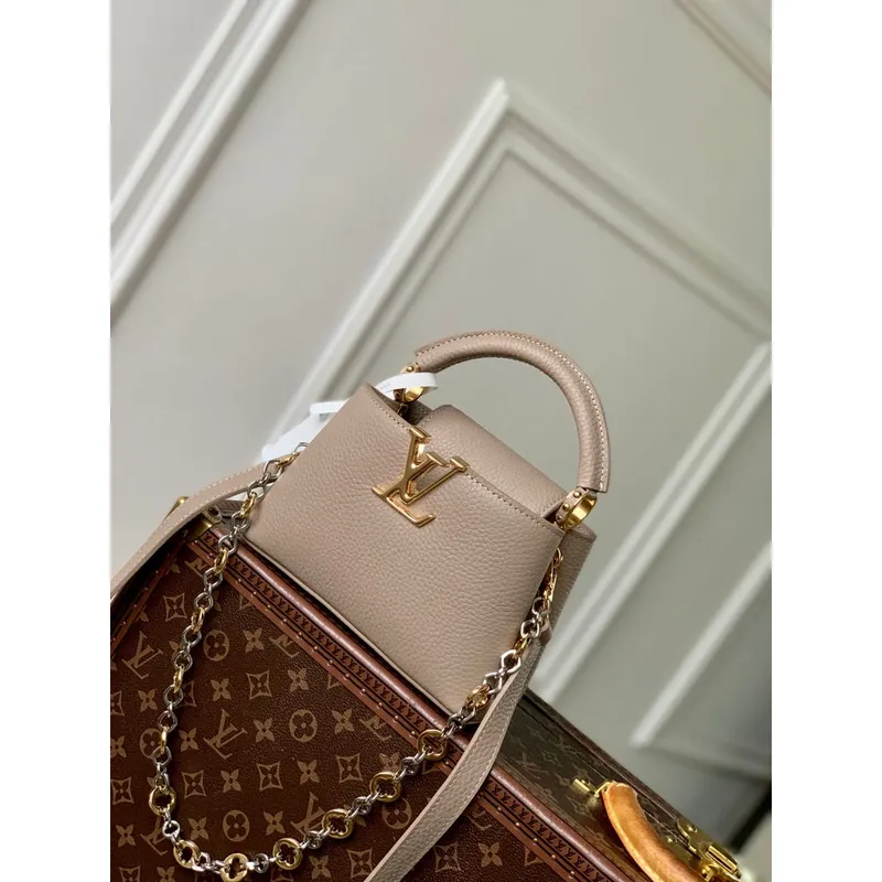 LV M12935 Louis Vuitton Capucines Mini Handbag Galet Gray