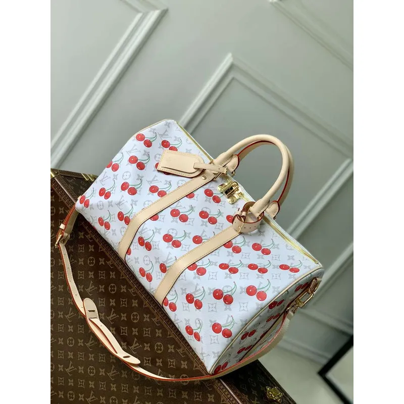 LV M13764 Louis Vuitton LV x TM Keepall Bandoulière 45 Bag White