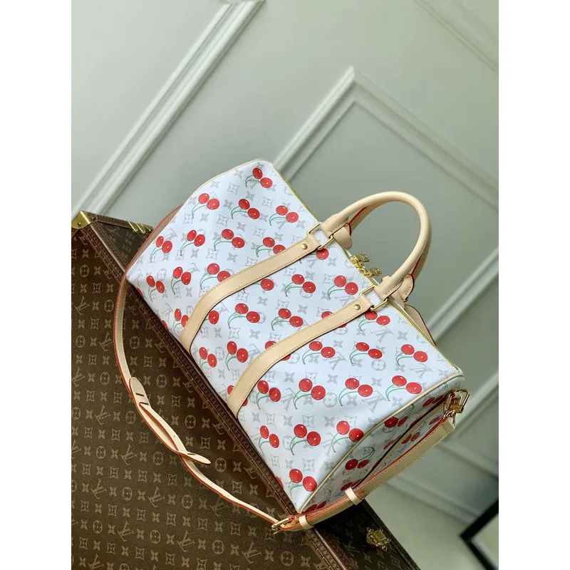 LV M13764 Louis Vuitton LV x TM Keepall Bandoulière 45 Bag White