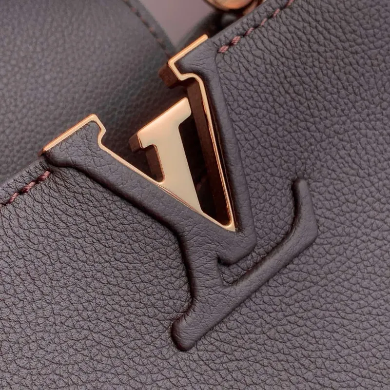 LV M12927 Louis Vuitton Capucines MM Souple Bag Chocolate Brown
