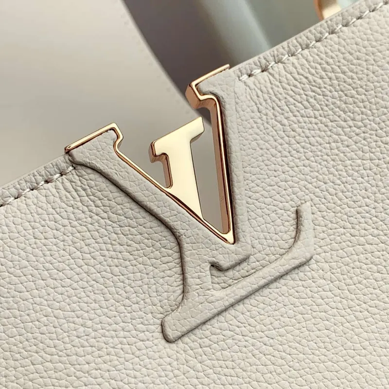 LV M12929 Louis Vuitton Capucines MM Souple Bag Greige