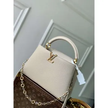 LV M12938 Louis Vuitton Capucines MM Handbag Quartz White