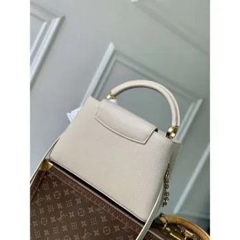 LV M12938 Louis Vuitton Capucines MM Handbag Quartz White