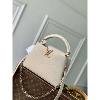 LV M12938 Louis Vuitton Capucines BB Handbag Quartz White