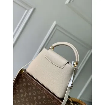LV M12938 Louis Vuitton Capucines BB Handbag Quartz White