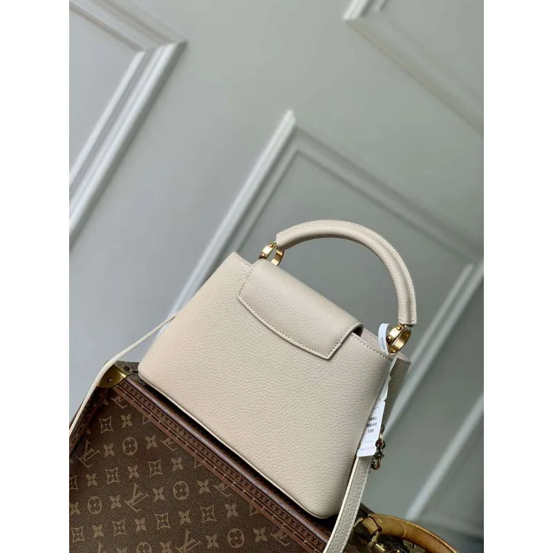 LV M12938 Louis Vuitton Capucines BB Handbag Quartz White
