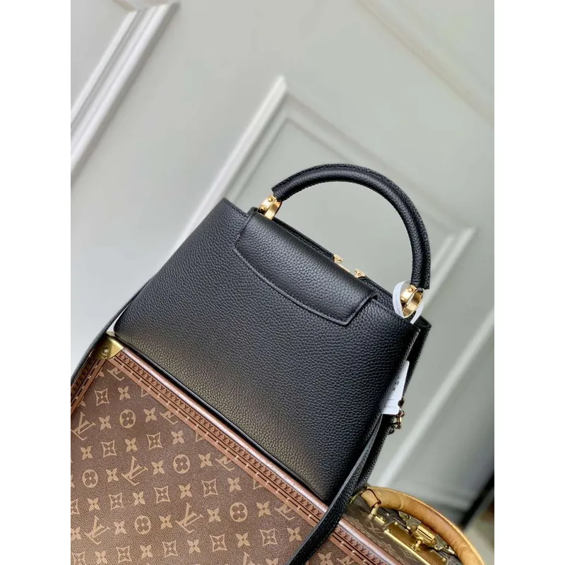 LV M12936 Louis Vuitton Capucines MM Handbag Black