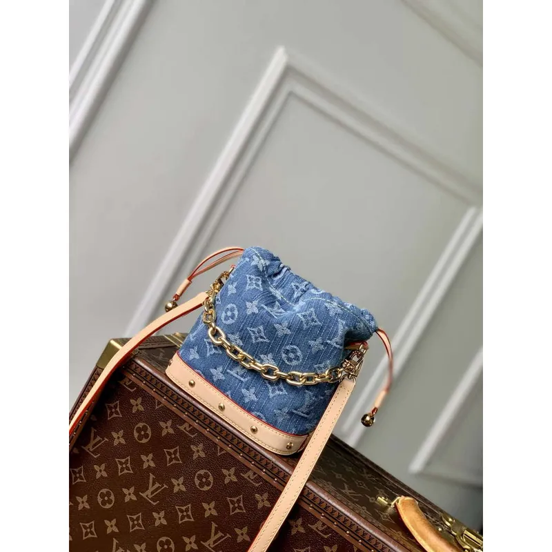 LV M83043 Louis Vuitton Nano Noé Bag Denim Blue