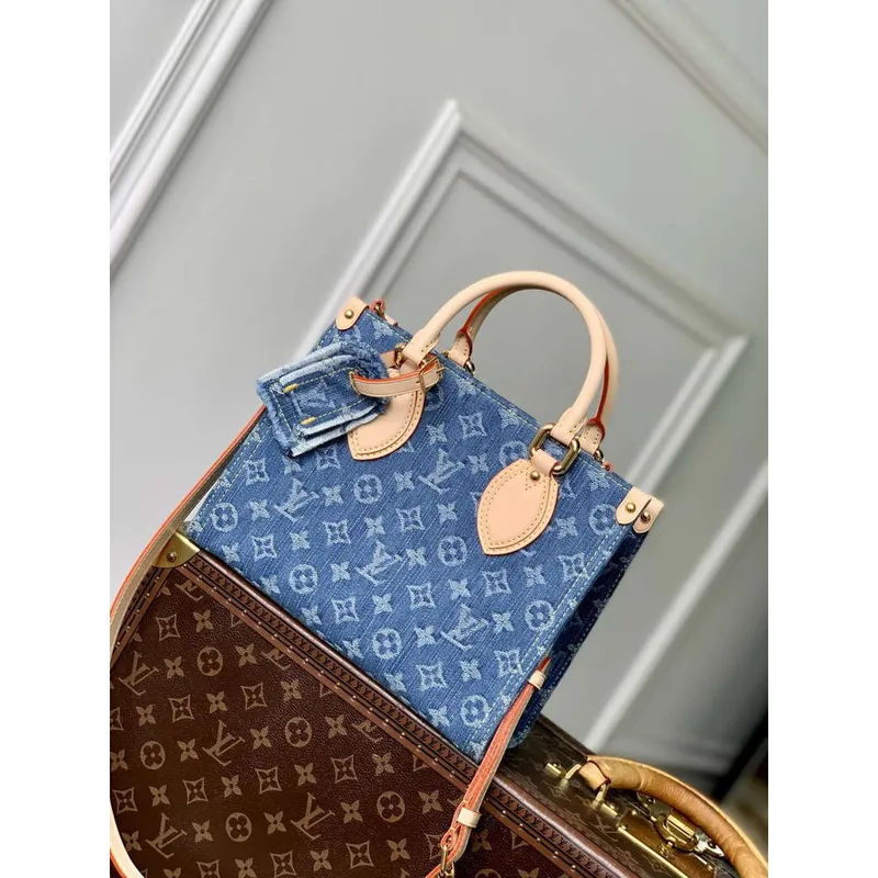 LV M14633 Louis Vuitton OnTheGo PM Bag Denim Blue