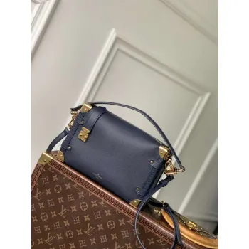 LV M15226 Louis Vuitton Side Trunk MM Handbag Navy Blue