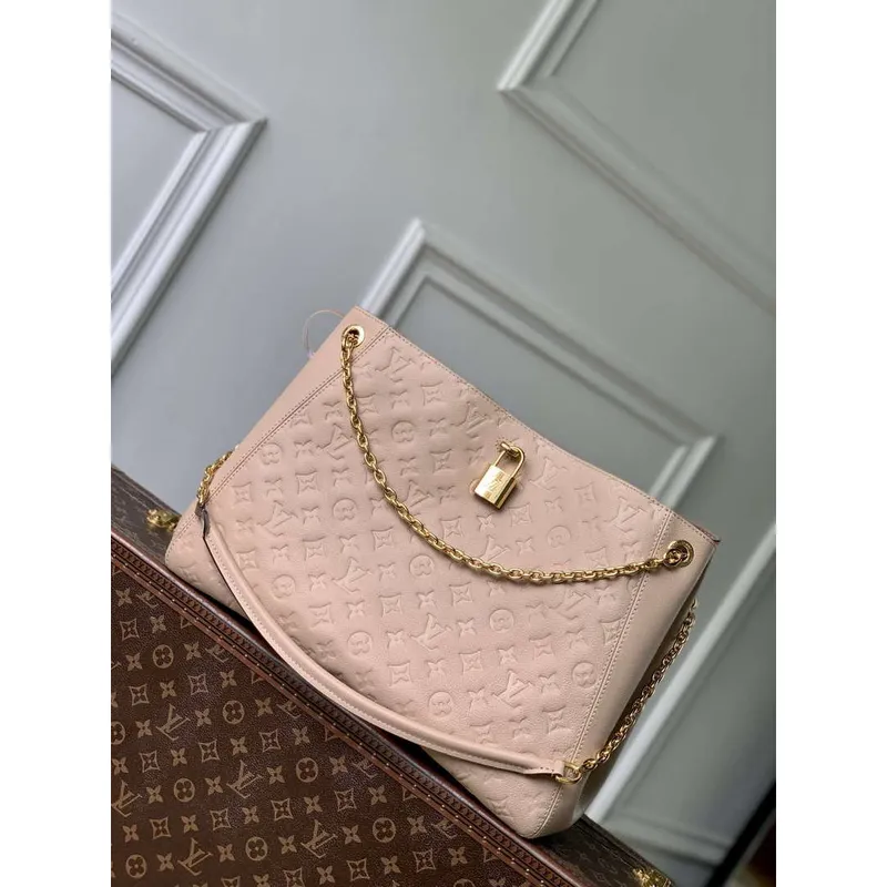 LV M14324 Louis Vuitton Anytime MM Cowhide Leather Bag Sand