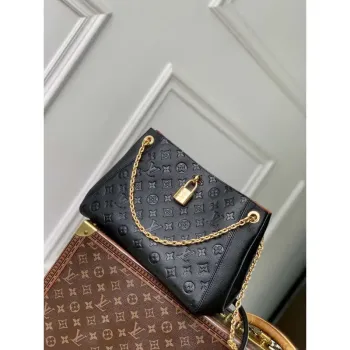 LV M14414 Louis Vuitton Anytime PM Cowhide Leather Bag Black