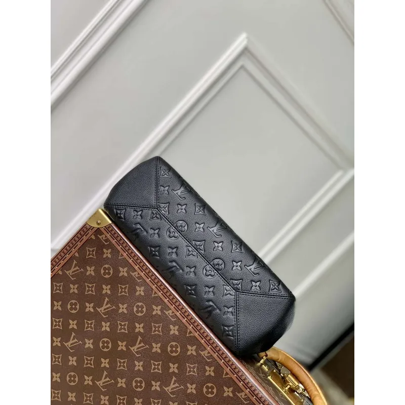 LV M14414 Louis Vuitton Anytime PM Cowhide Leather Bag Black