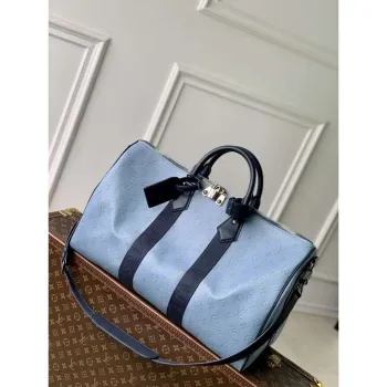 LV M14837 Louis Vuitton Keepall Bandoulière 50 Bag Blue