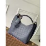 LV M14310 Louis Vuitton Carmel Mahina calfskin Handbag Navy blue