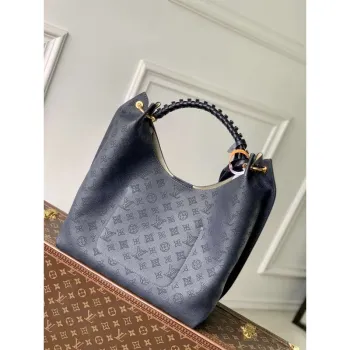 LV M14310 Louis Vuitton Carmel Mahina calfskin Handbag Navy blue