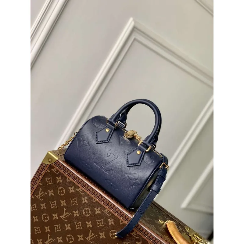 LV M58953 Louis Vuitton Speedy Bandouliere 20 Handbag Dark Blue