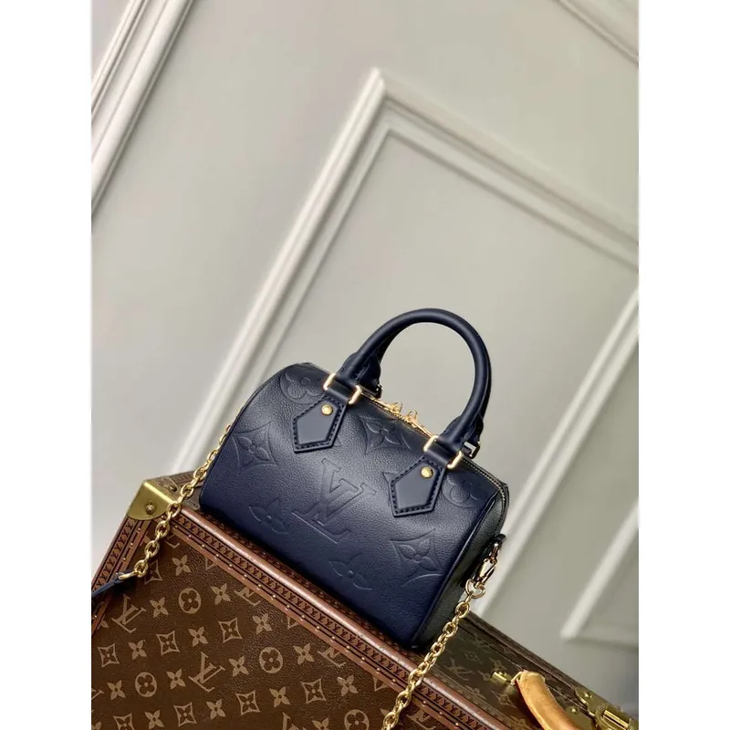 LV M58953 Louis Vuitton Speedy Bandouliere 20 Handbag Dark Blue