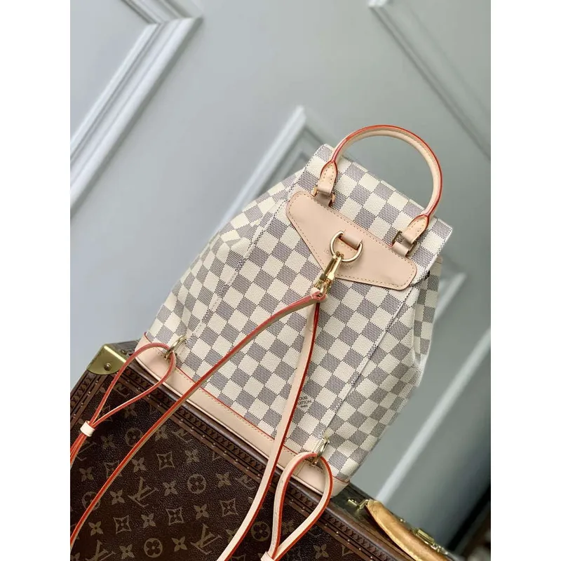 LV N00120 Louis Vuitton Montsouris PM Backpack Damier Azur