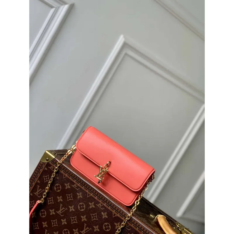 LV M14548 Louis Vuitton Wallet On Chain LV Bloom Bag Sweet Coral