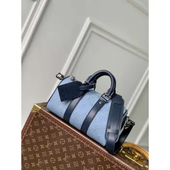 LV M14681 Louis Vuitton Keepall Bandoulière 25 Bag Blue
