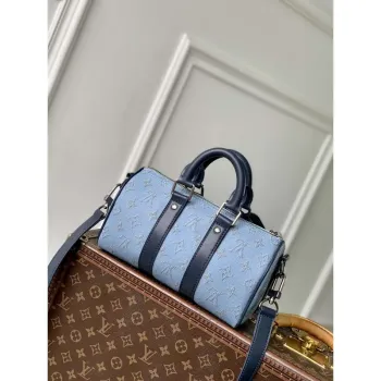 LV M14681 Louis Vuitton Keepall Bandoulière 25 Bag Blue